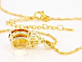 Golden Citrine 18k Gold Over Silver Pendant With Chain 4.20ctw