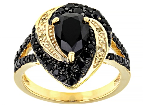 Champagne Black + Gold Channel Ring - 18K Gold, Oxidized Silver + Champagne Diamonds 7.5