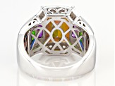 Northern Lights™ Quartz Rhodium Over Silver Ring 6.11ctw