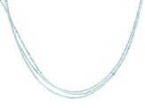 Blue Aquamarine Rhodium Over Sterling Silver Neacklace