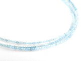 Blue Aquamarine Rhodium Over Sterling Silver Neacklace