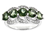 Green Apatite Sterling Silver Ring 2.47ctw