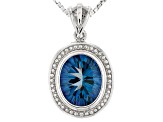Blue Petalite Sterling Silver Pendant With Chain 2.39ct