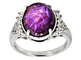Red Star Ruby Sterling Silver Ring .7.53ctw