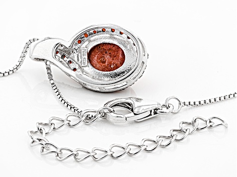 Red Sponge Coral Sterling Silver Pendant With Chain .59ctw