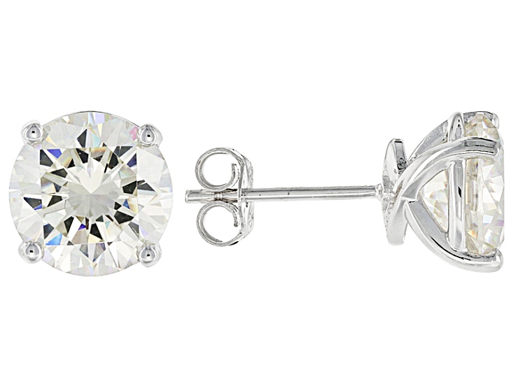 White Strontium Titanate Rhodium Over Sterling Silver