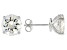 White Strontium Titanate Rhodium Over Sterling Silver Earrings 5.00ctw
