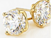 Strontium Titanate 18k Yellow Gold Over Sterling Silver Stud Earrings 5.00ctw
