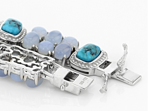 Blue Turquoise Sterling Silver Bracelet