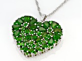 Green Chrome Diopside Rhodium Over Sterling Silver Pendant With Chain 9.39ctw