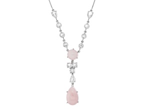 Pink Peruvian Opal Sterling Silver Necklace 3.95ctw