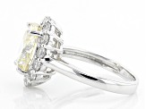 White Strontium Titanate Rhodium Over Sterling Silver Ring 6.42ctw