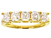 White Strontium Titanate 18k Yellow Gold Over Silver Ring 2.12ctw