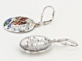 Multicolor Mosaic Mother Of Pearl Eagle Sterling Silver Earrings