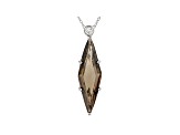 Brown Smoky Quartz Sterling Silver Pendant With Chain 5.73ctw