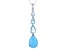Blue Turquoise Sterling Silver Pendant With Chain 2.94ctw