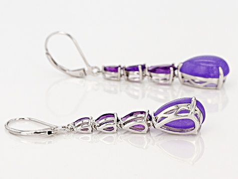 Purple Chalcedony Sterling Silver Earrings 2.23ctw