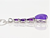 Purple Chalcedony Sterling Silver Pendant With Chain 2.05ctw
