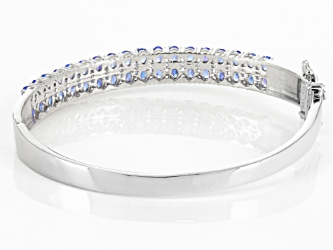 Blue Tanzanite Rhodium Over Sterling Silver Bracelet 5.40ctw