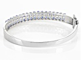 Blue Tanzanite Rhodium Over Sterling Silver Bracelet 5.40ctw