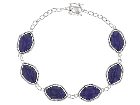 Blue Lapis Lazuli Sterling Silver Bracelet