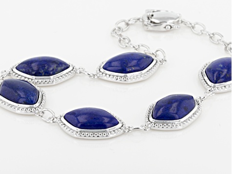 Blue Lapis Lazuli Sterling Silver Bracelet