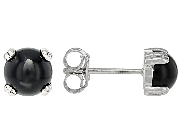 アクセサリー otom2958 Black Onyx Platinum Over Sterling Silver Stud Earrings with