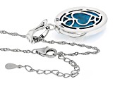 Blue Turquoise Sterling Silver Bird Pendant With Chain