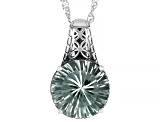 Green Prasiolite Spinfire(TM) Sterling Silver Pendant With Chain 4.25ct