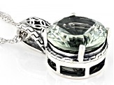 Green Prasiolite Spinfire(TM) Sterling Silver Pendant With Chain 4.25ct