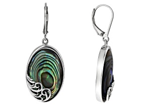 Multicolor Abalone Sterling Silver Dangle Earrings