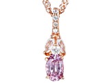 Pink Color Shift Garnet 18k Rose Gold Over Sterling Silver Pendant With Chain