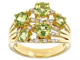 Green Peridot 18k Yellow Gold Over Sterling Silver Ring 1.79ctw