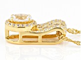 White Zircon 18k Yellow Gold Over Sterling Silver Pendant With Chain 0.93ctw