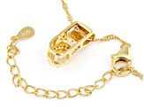 White Zircon 18k Yellow Gold Over Sterling Silver Pendant With Chain 0.93ctw