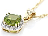 Green Peridot 18k Yellow Gold Over Sterling Silver Pendant With Chain 2.27ctw