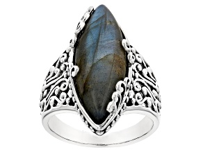 Multicolor Labradorite Sterling Silver Solitaire Ring
