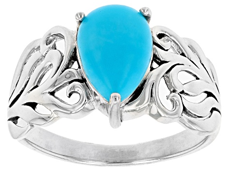 Blue Sleeping Beauty Turquoise Sterling Silver Solitaire Ring