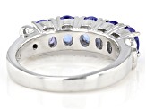 Blue Tanzanite Rhodium Over Sterling Silver 5-stone Band Ring 1.87ctw