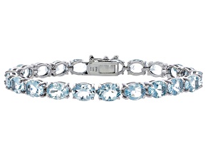 Aquamarine Bracelets Find Tennis More Jtv Oval 19 85ctw Aquamarine Rhodium Over Sterling Silver Tennis Bracelet