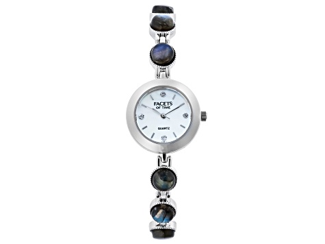 Labradorite Rhodium Over Brass Wrist Watch