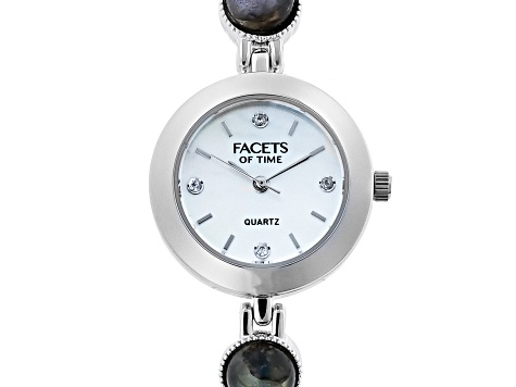 Labradorite Rhodium Over Brass Wrist Watch