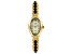 Black Spinel 18k Yellow Gold Over Brass Watch 4.67ctw