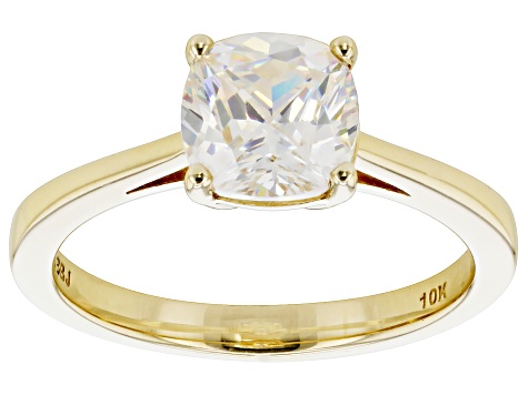 Strontium Titanate 10k yellow gold solitaire ring 2.20ct