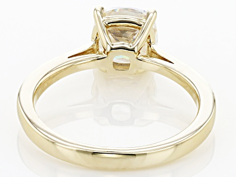 Strontium Titanate 10k yellow gold solitaire ring 2.20ct