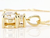 Fabulite Strontium Titanate and white zircon 10k yellow gold pendant 1.88ctw.