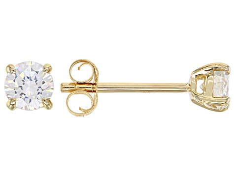 Fabulite Strontium Titanate 10k yellow gold stud earrings .70ctw