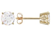 Fabulite Strontium Titanate 10k yellow gold stud earrings 2.70ctw.