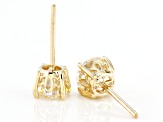 Fabulite Strontium Titanate 10k yellow gold stud earrings 2.70ctw.