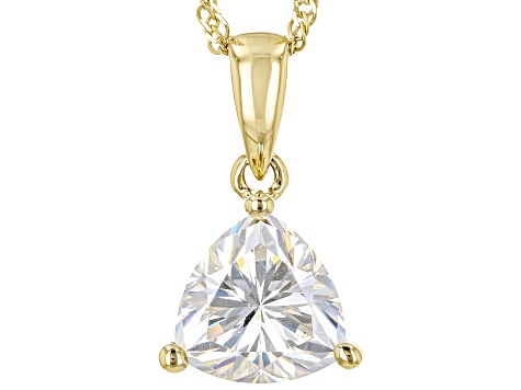 Fabulite Strontium Titanate 10k yellow gold solitaire pendant 1.65ct